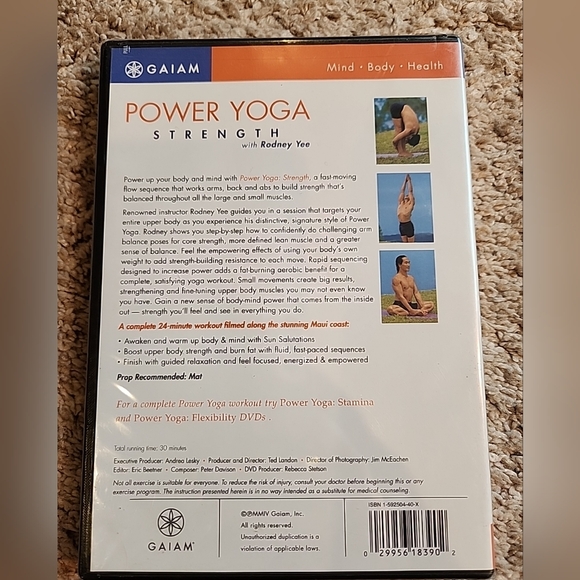 Power Yoga - Strength Gaiam Rodney Yee (DVD, 2004) SEALED - Picture 2 of 3